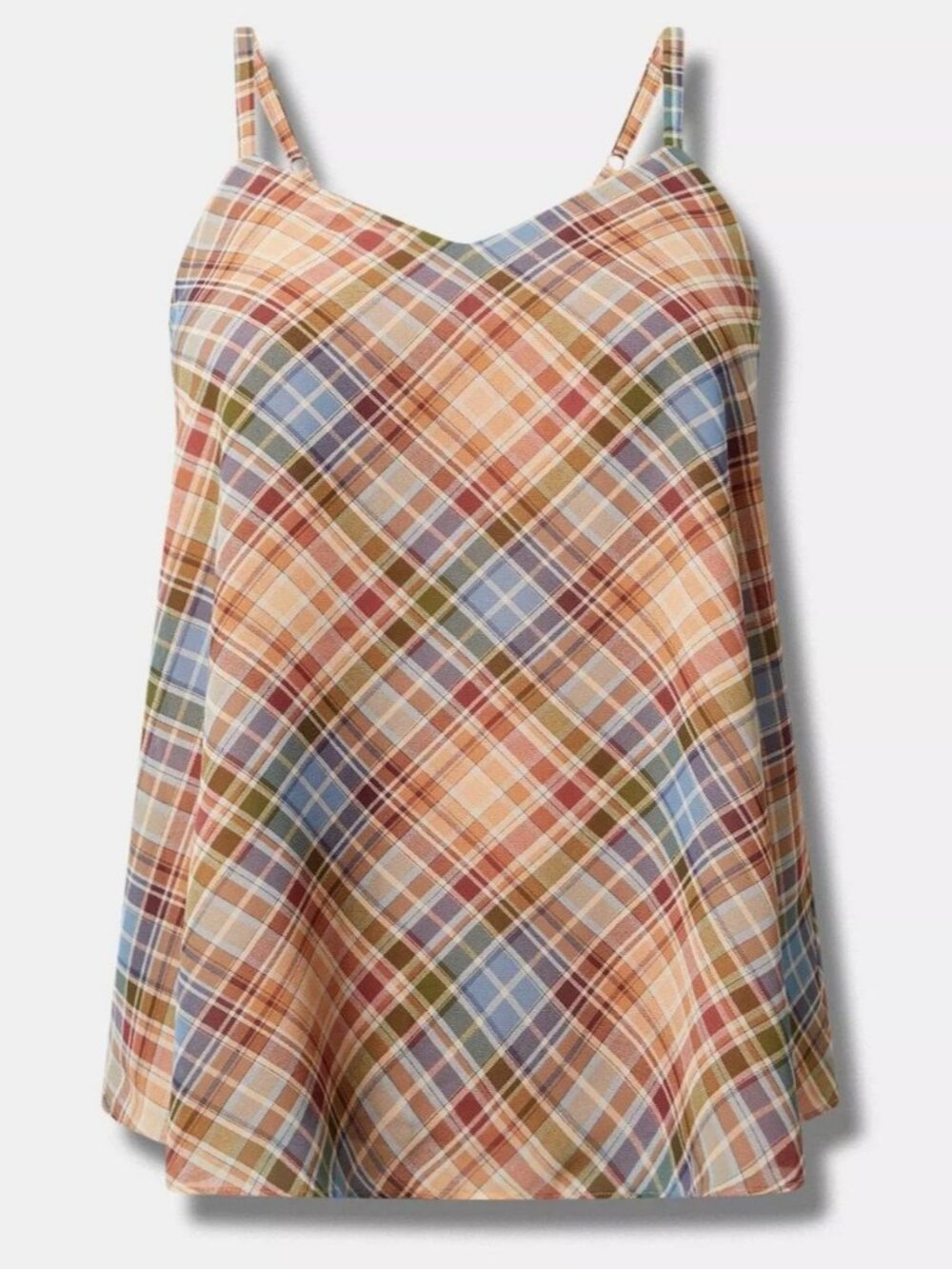 NWT Torrid Sophie Chiffon Swing Cami Amara Plaid Multi SIZE 01 14 M/L